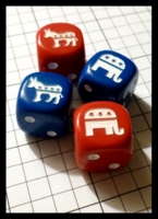 Dice : Dice - 6D - Political Dice Donkey and Elephants - Ebay Jul 2012